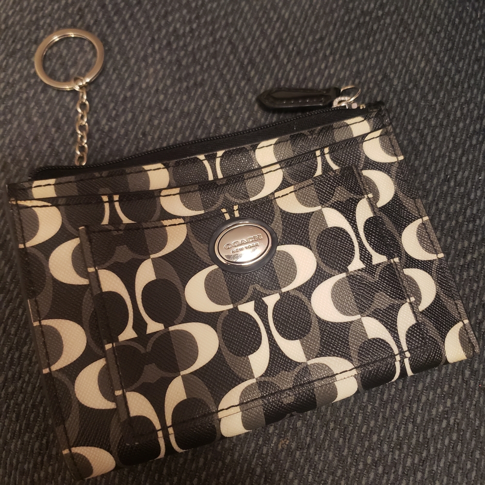 Coach Peyton Dream C Signature Skinny Key Ring Wallet